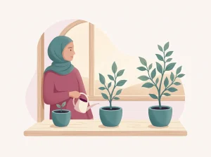 Aşama aşama büyüyen bir saksı bitkisi