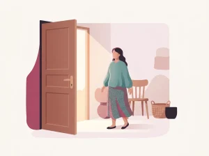 Aralık bir kapıdan süzülen ışık